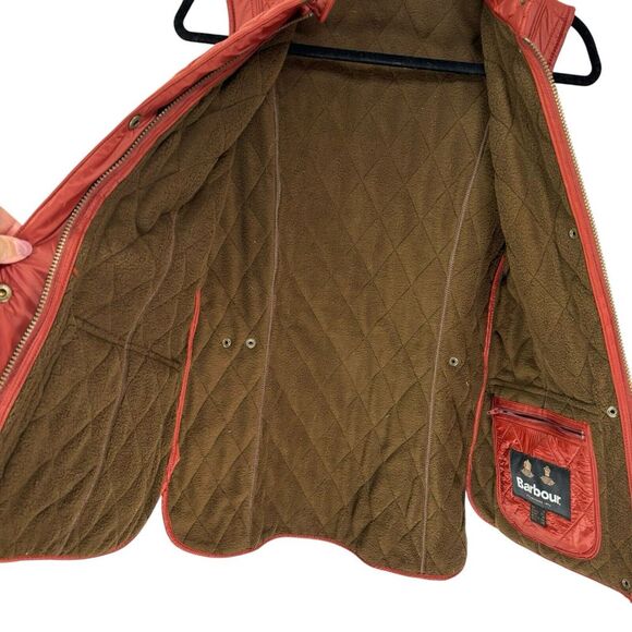 BARBOUR Wray Gilet Quilted Vest in Deep Claret Red Zip Snap Overlay Women's 4 - Picture 9 of 12